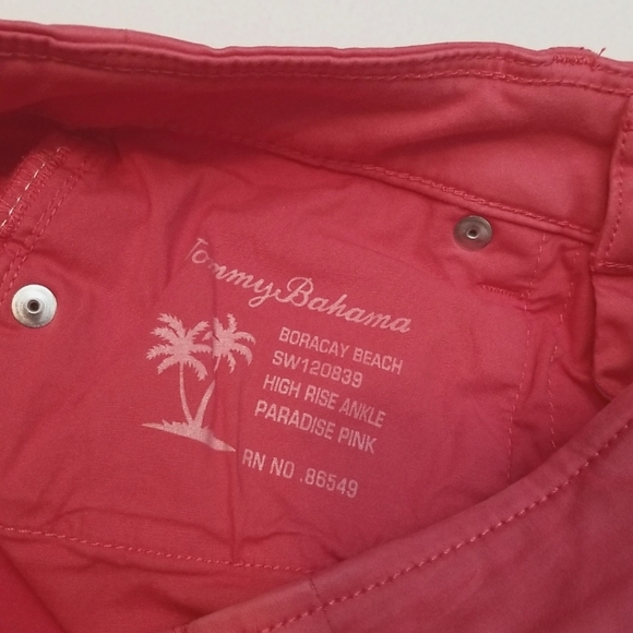 Tommy Bahama Paradise Pink High Rise Ankle Pants - Picture 6 of 8